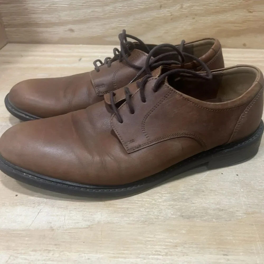 Johnston Murphy Shoes Mens Size 9 Brown Genuine Leather Plain Toe Oxford